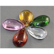 Glass Drops  Assorted Colours 24x15x7mm ea