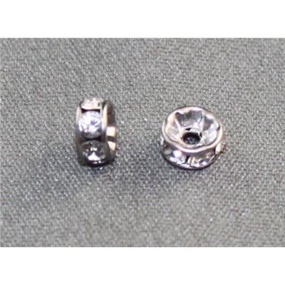 Swarovski Crystal Rondell Crystal/Rhodium 4mm 