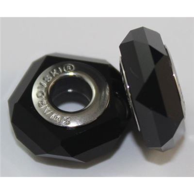 Swarovski Crystal Becharmed Fortune Bead Jet 14mm ea.