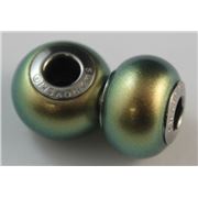 Swarovski Crystal Becharmed Iridescent Green Pearl 14mm ea.