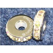 Swarovski Crystal Becharmed Pave  Stop Bead Luminous Green14mm ea.