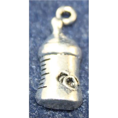 Charm Baby Bottles 24x9mm Antique Silver each.