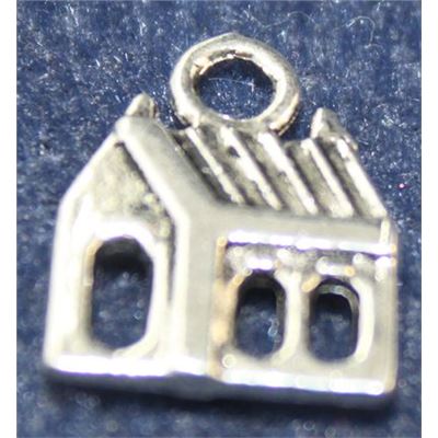 Charm House 13x17mm Antique Silver each