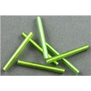 Bugle Peridot Silver Lined 25mm - Minimum 12g