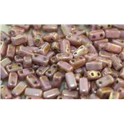 CzechMates Bricks 3x6mm Lustre Opaque Rose Gold ea.