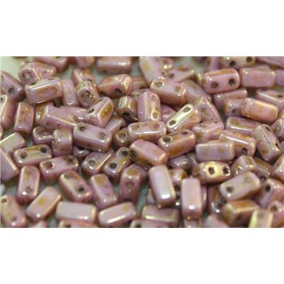 CzechMates Bricks 3x6mm Lustre Opaque Rose Gold ea.