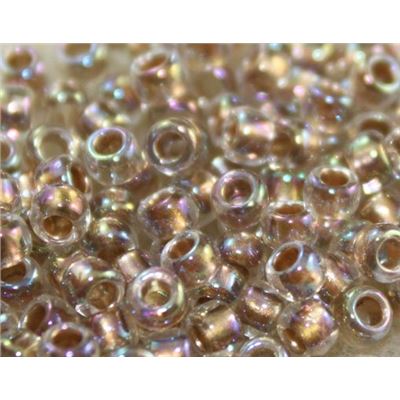 Toho Seed Bead Gold Lined Rainbow Crystal 8/0 - Minimum 8g