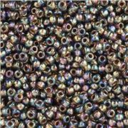 Toho Seed Bead Gold Lined Rainbow Black Diamond 15/0 - Minimum 5g