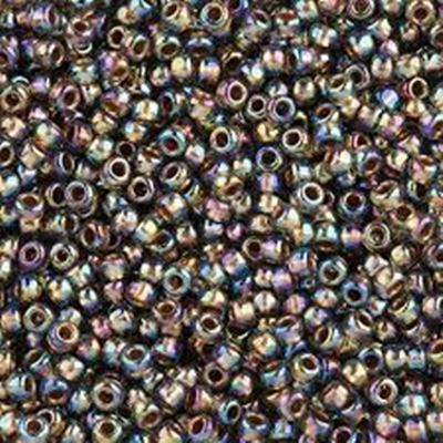 Toho Seed Bead Gold Lined Rainbow Black Diamond 15/0 - Minimum 5g