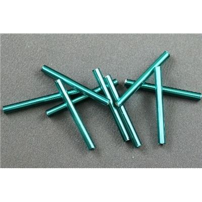 Bugle Teal Silver Lined 25mm - Minimum 12g