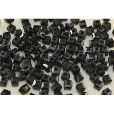 Glass  Black 4x4mm Cubes  ea.