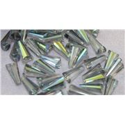 Glass Conical Beads Green AB 15x8mm  ea