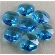 Preciosa Crystal Octagon 2 hole Aqua Transparent 14mm ea