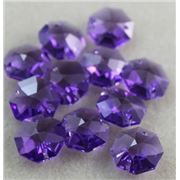 Preciosa Crystal Octagon 2 hole Violet Transparent 14mm ea