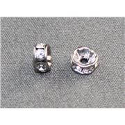 Swarovski Crystal Rondell Crystal/Rhodium 5mm ea. 