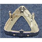 Claw Setting Triangle Shaped -  23mm Rhodium ea.