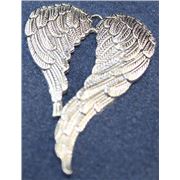 Pendant Large Angel Wings 69x47mm Antique Silver