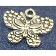 Charm Butterfly 24x20mm Antique Sillver each