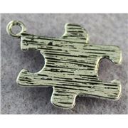 Charm Puzzle Antique Silver 23x17mm  each
