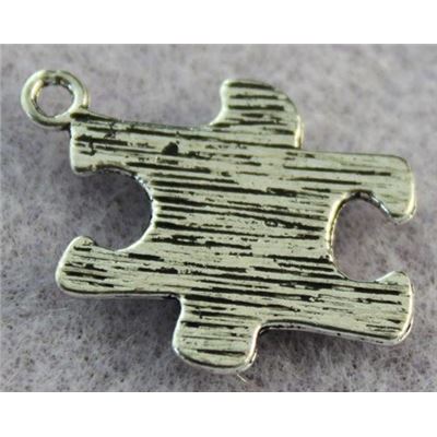 Charm Puzzle Antique Silver 23x17mm  each