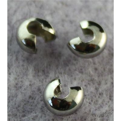 Crimp Covers Nickel 4mm ea