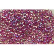 Miyuki Drop Fuschia Lined Aqua AB 4mm - Minimum 10g