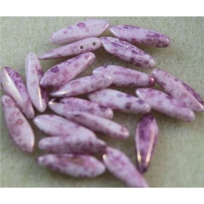 Dagger2 Hole Lustre Opaque Topaz Pink 16x5mm ea
