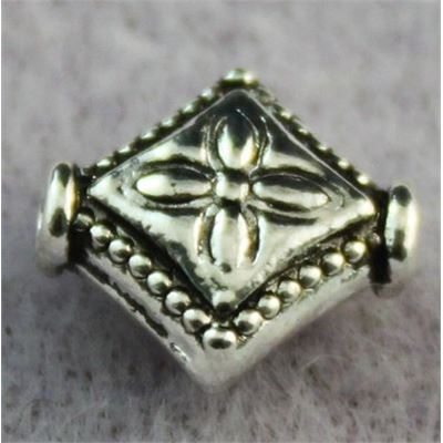 Antique Silver Diamond Shape Spacer Beads 8 x 10mm