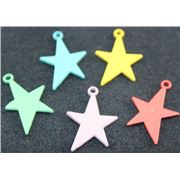 Charm Enamel Star Assorted Colours 3cm x 2.1cm