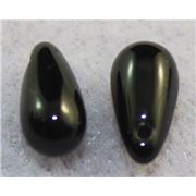 Czech Glass Drops Jet Opaque 5x10mm ea