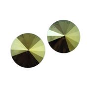 Swarovski Crystal 1122 Pointy Back Rivoli Iridescent Green 14mm