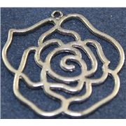 Pendant Rose Antique Silver 43x39x2mm Hole:2mm