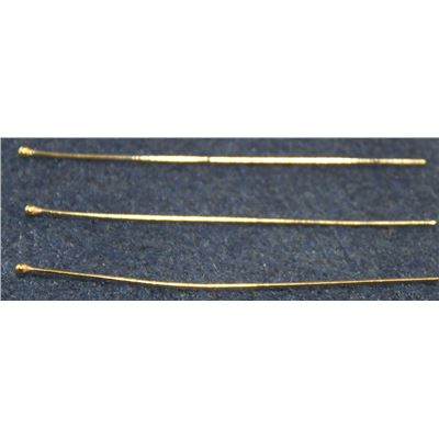 Head Pins  Extra Fine  Ball Pin Gold 50mm ea