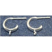 Earrings Hoop with Bail (per pair) Silver ea