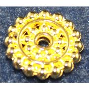 Filler Beads  Dotted Disc Spacer Gold 13mm ea