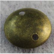 2 Hole Round Connectors 10mm Ant. Brass ea