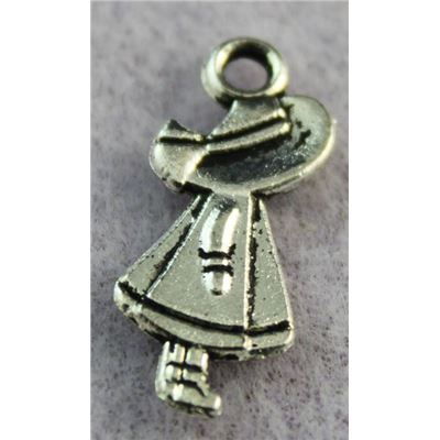 Charm Little Girl Antique Silver 20mm each