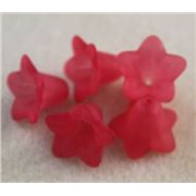 Acrylic Frosted Flower 18x12mm Red ea.