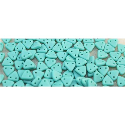 Czech Glass 2 Hole Triangle 6mm Matte Turquoise ea