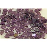 Czech Glass 2 Hole Triangle 6mm Pink Topaz Lustre Tanzanite ea