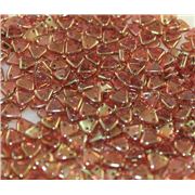 Czech Glass 2 Hole Triangle 6mm Lustre Rose Gold Topaz ea