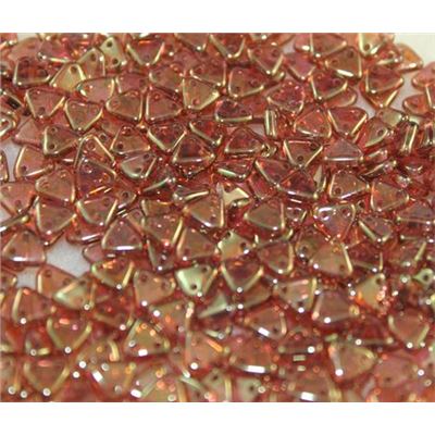 Czech Glass 2 Hole Triangle 6mm Lustre Rose Gold Topaz ea