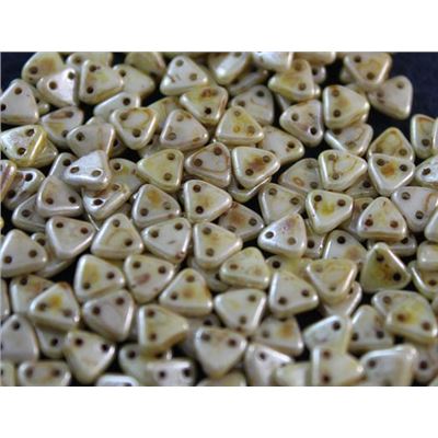 Czech Glass 2 Hole Triangle 6mm Opaque Lustre Picasso ea
