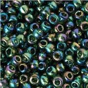 Japanese Seed Bead Transparent Rainbow Olivine 11/0 - Minimum 8g