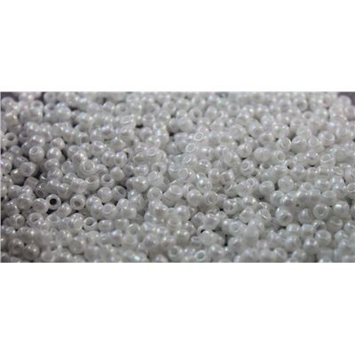 Toho Seed Bead Opaque Rainbow White 8/0 - Minimum 8g