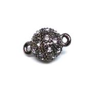 Magnetic Rhinestone Clasp  Black Nickel 14x9mm ea