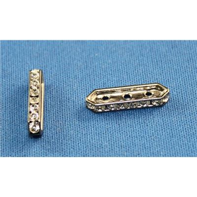 Swarovski Crystal Crystal Spacer - 2 hole Crystal/Rhodium  ea. 