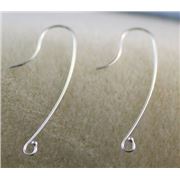  Ear Hook Long w/ Ball End (per pair) Sterling Silver 