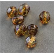 Firepolished Crystal Picasso 4mm ea