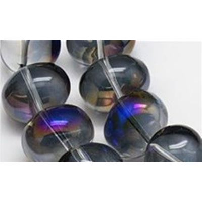 Half Plated Glass Oval Beads 13x16mm Marine Blue ea